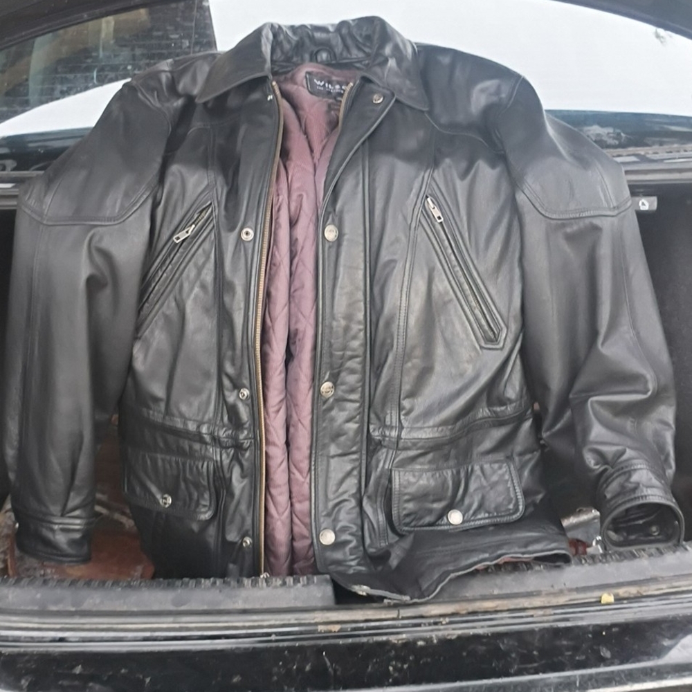 Wilsons Leather Black Military Jacket
